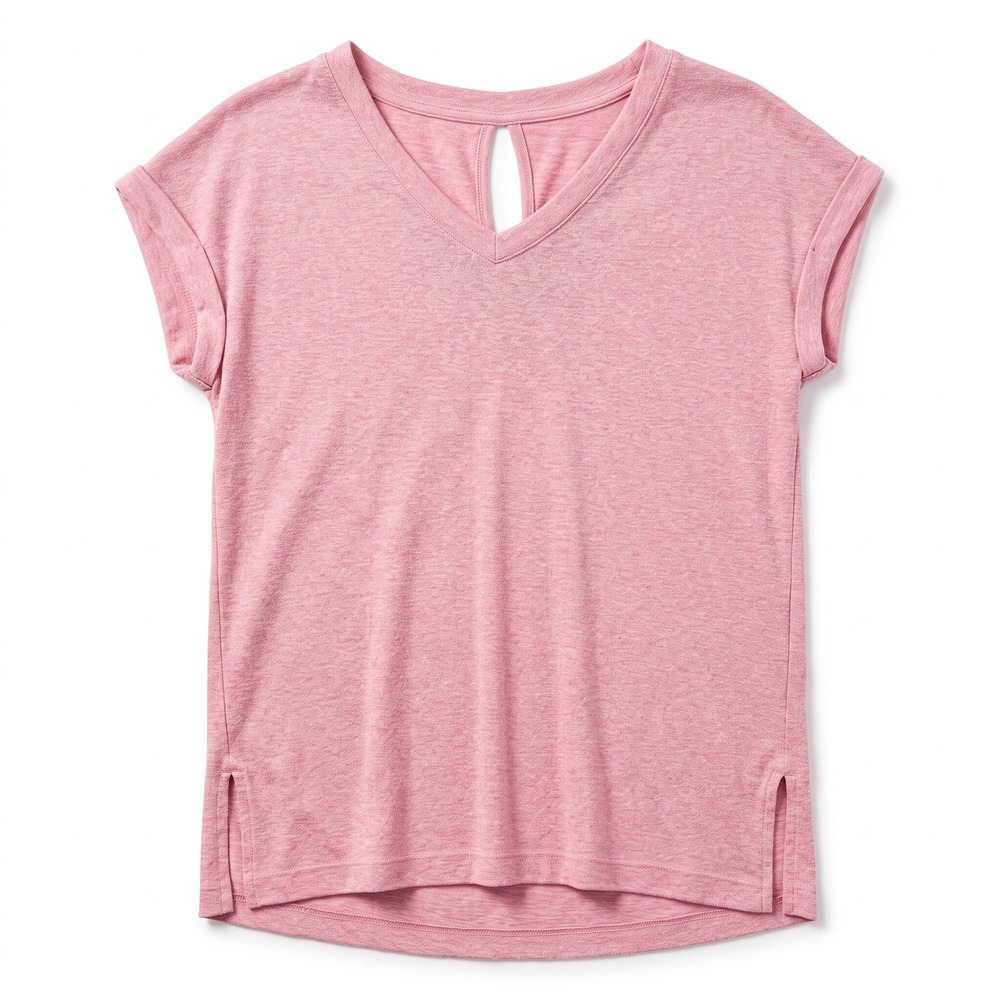 LOFT Womens S Pink V-Neck Short Sleeve Top Casual Coastal T-Shirt
